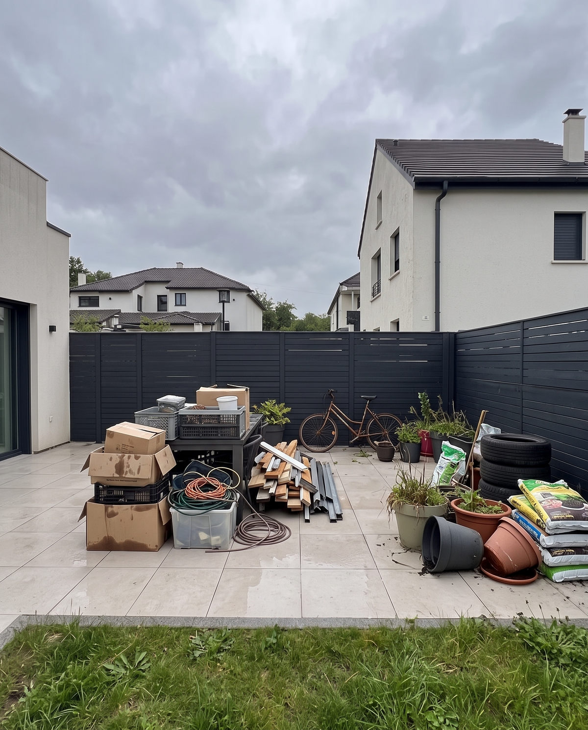 Garden before the FlexPatio pergola transformation